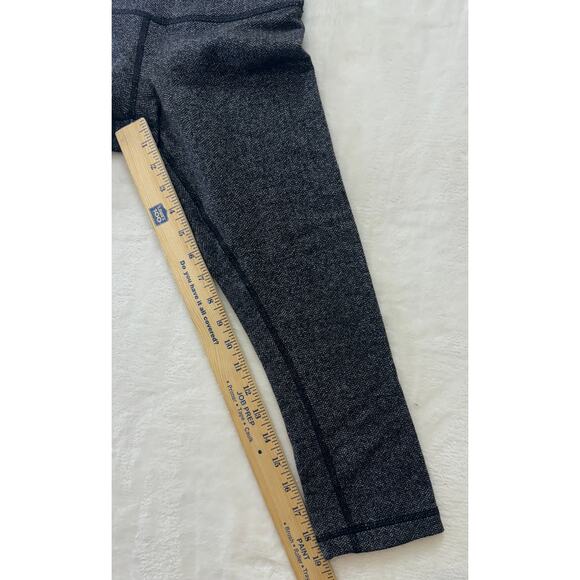 Lululemon Wunder Under Crop Leggings Womens 2 Black Heathered Herringbone - Picture 7 of 8